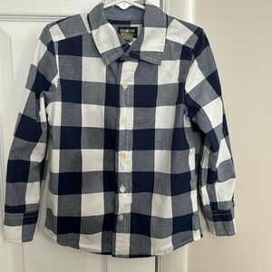 OshKosh navy and white button down shirt kids size 5